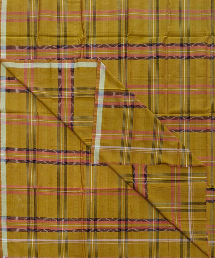 Golden check handwoven cotton sambalpuri lungi