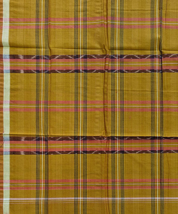 Golden check handwoven cotton sambalpuri lungi