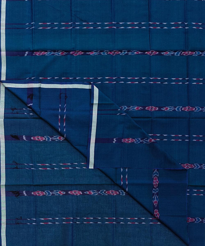 Dark blue handwoven cotton sambalpuri lungi