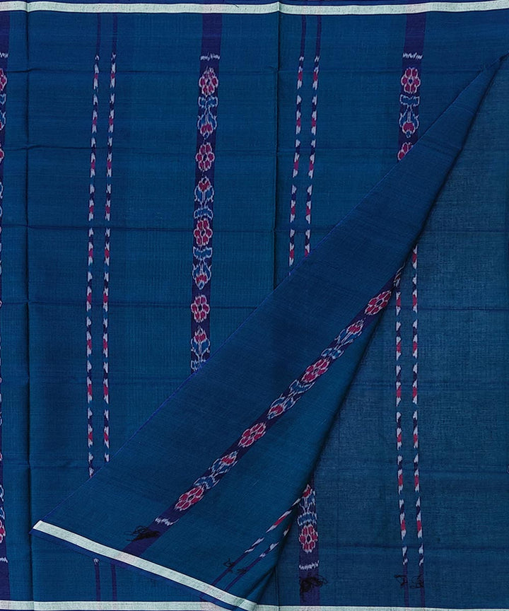 Dark blue handwoven cotton sambalpuri lungi