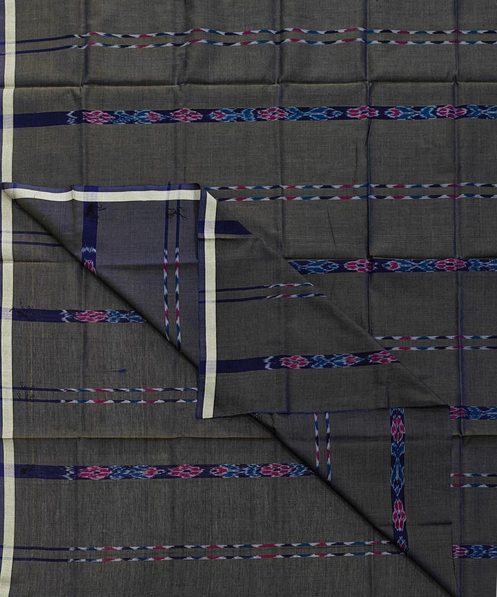 Olive green stripe handwoven cotton sambalpuri lungi