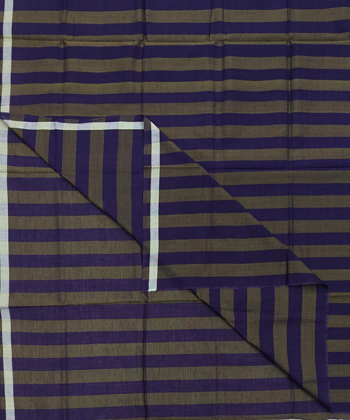 Navy blue olive stripe handwoven cotton sambalpuri lungi