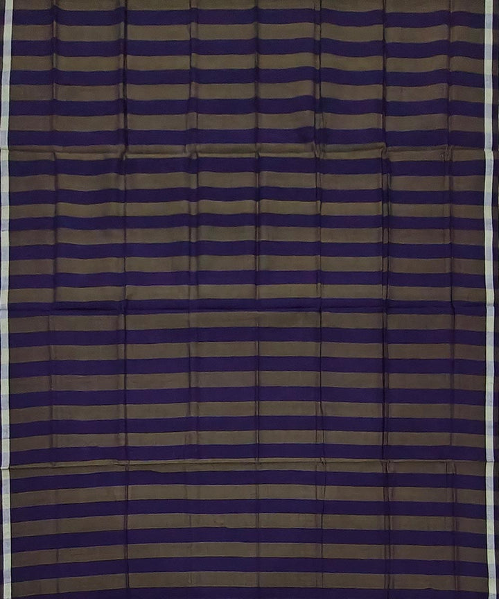 Navy blue olive stripe handwoven cotton sambalpuri lungi