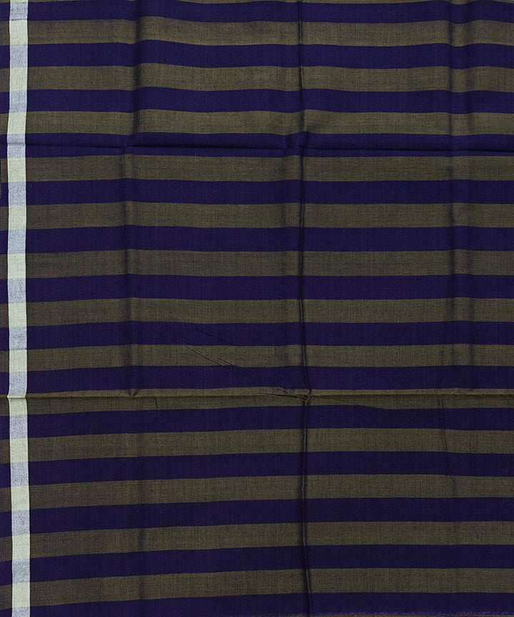 Navy blue olive stripe handwoven cotton sambalpuri lungi