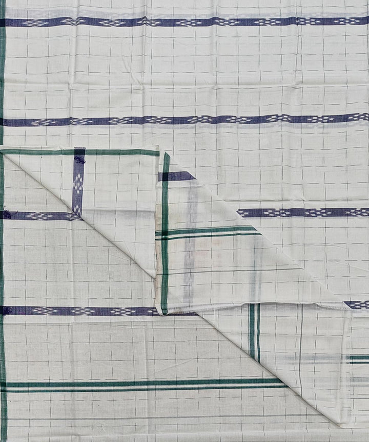 Offwhite striped handwoven cotton sambalpuri lungi