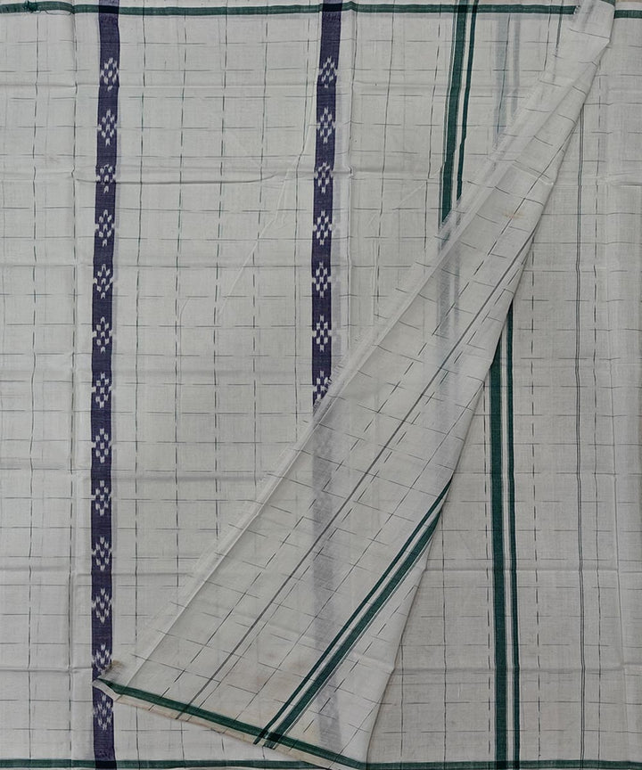 Offwhite striped handwoven cotton sambalpuri lungi