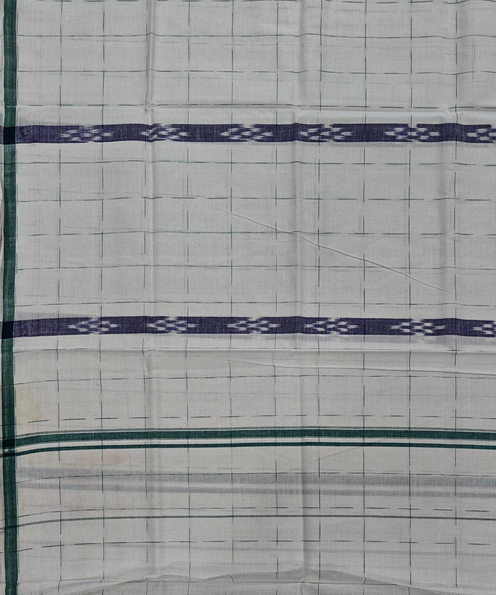 Offwhite striped handwoven cotton sambalpuri lungi