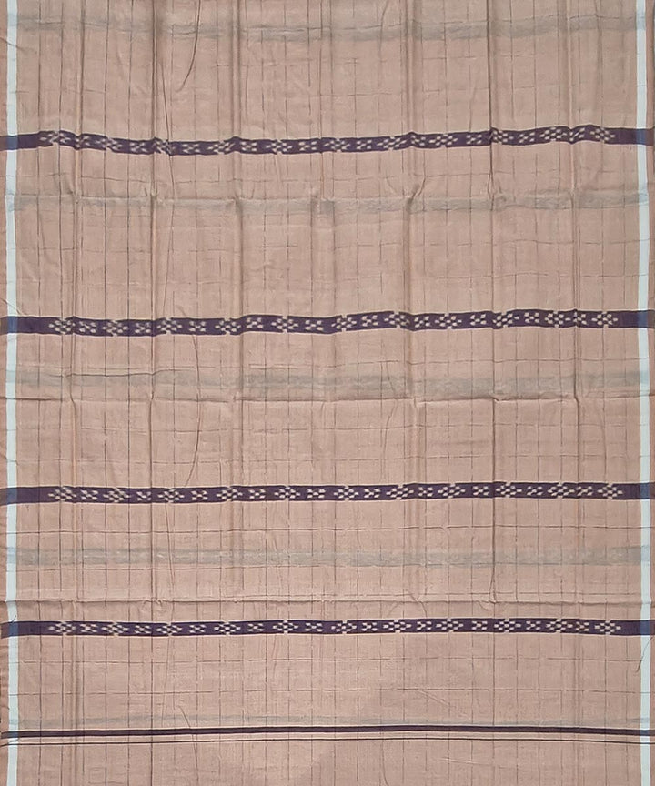Beige striped handwoven cotton sambalpuri lungi