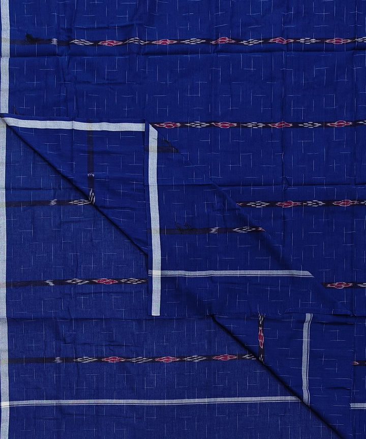 Navy blue handwoven cotton sambalpuri lungi