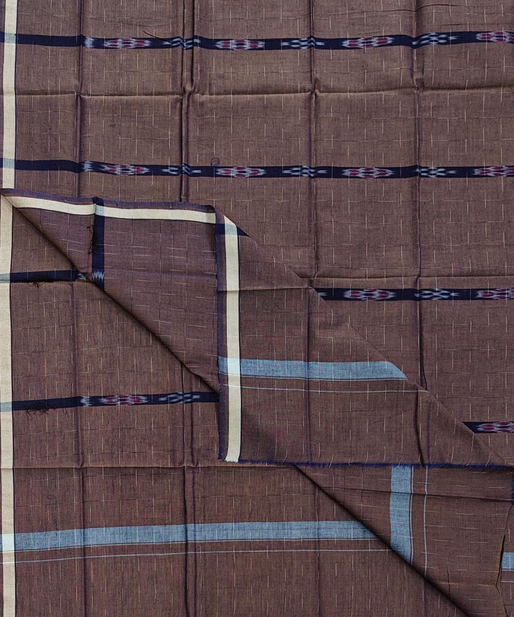 Brown handwoven cotton sambalpuri lungi