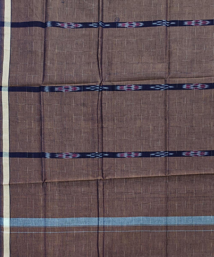 Brown handwoven cotton sambalpuri lungi