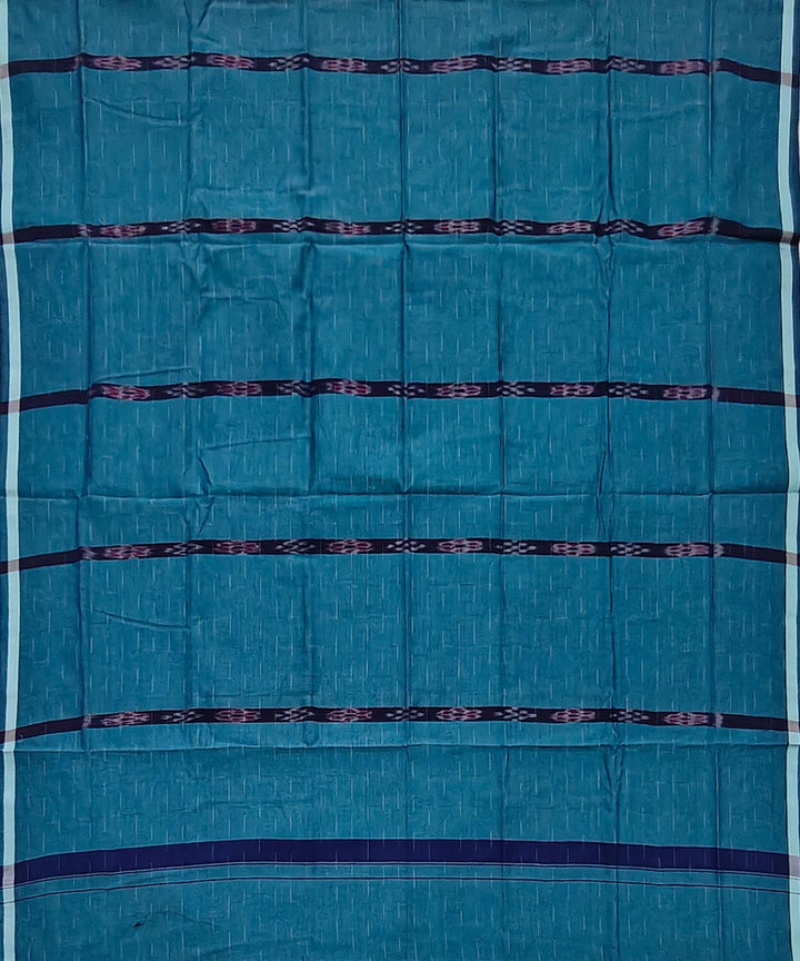 Cyan blue handwoven cotton sambalpuri lungi