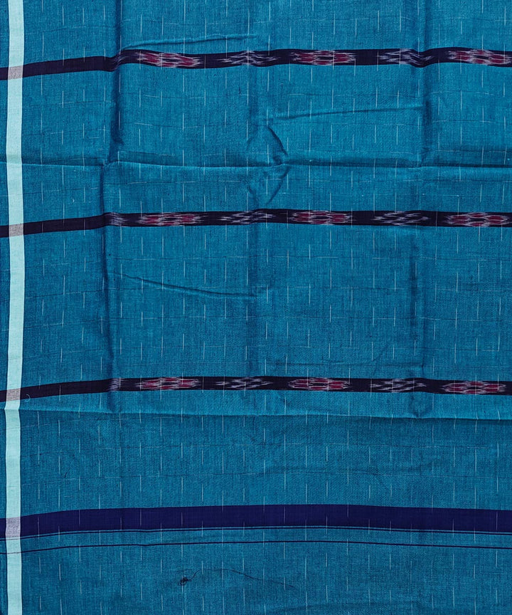 Cyan blue handwoven cotton sambalpuri lungi