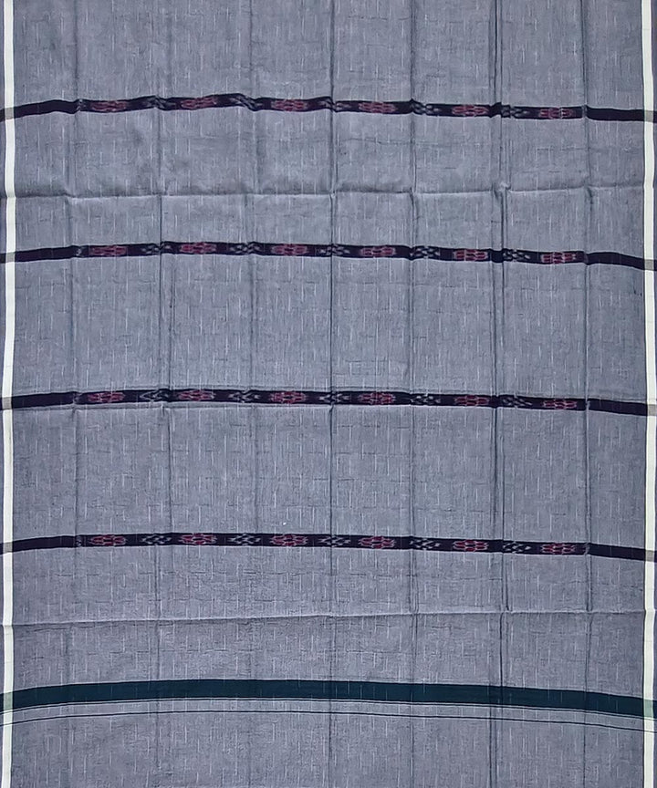 Grey black striped handwoven cotton sambalpuri lungi