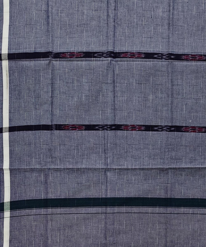 Grey black striped handwoven cotton sambalpuri lungi