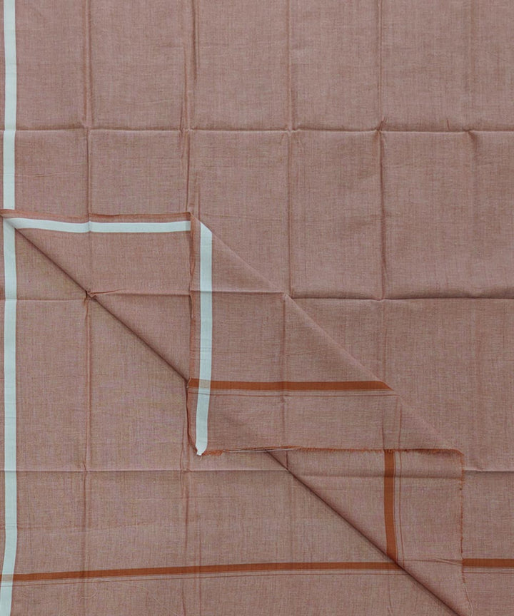 Beige plain handwoven cotton sambalpuri lungi