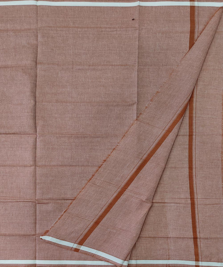 Beige plain handwoven cotton sambalpuri lungi