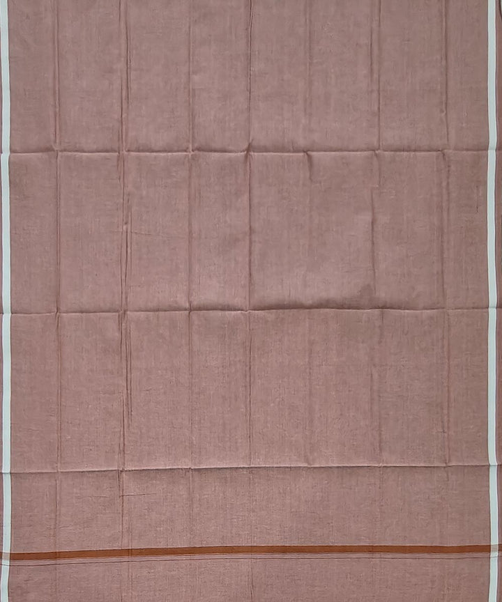 Beige plain handwoven cotton sambalpuri lungi