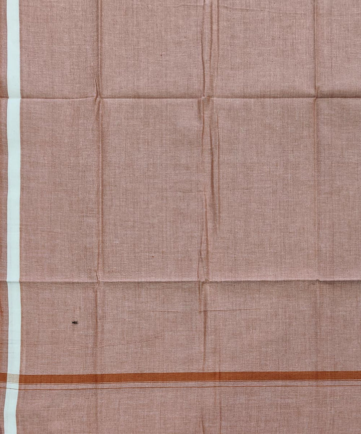 Beige plain handwoven cotton sambalpuri lungi