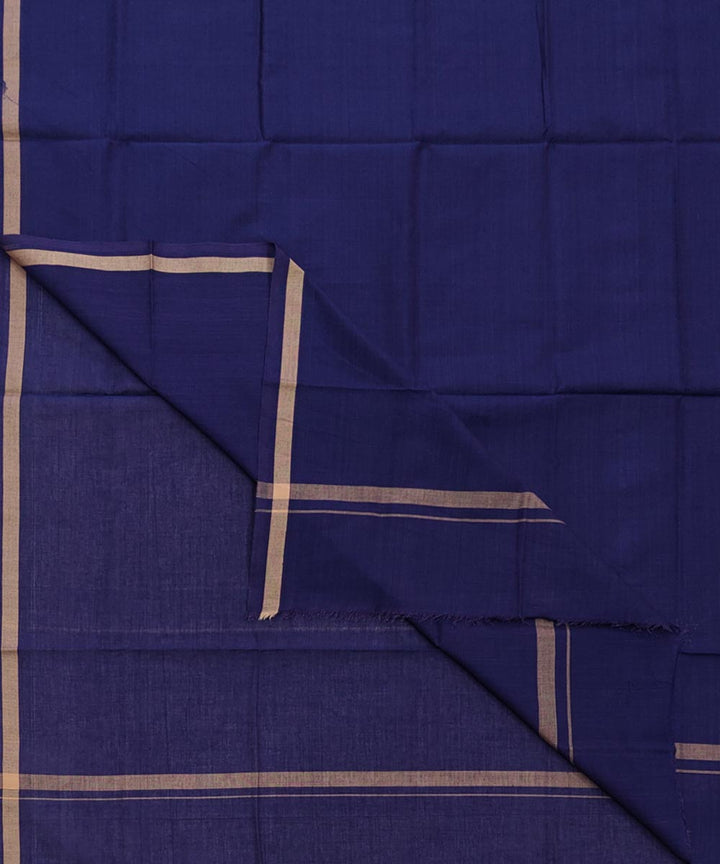 Navy blue plain handwoven cotton sambalpuri lungi
