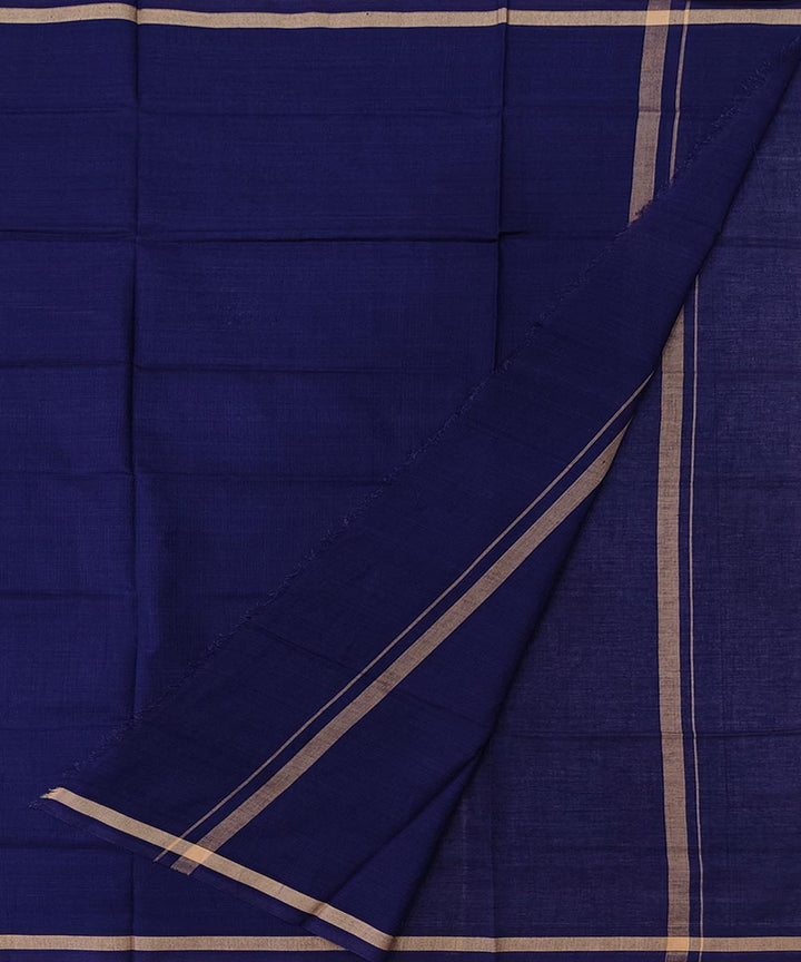 Navy blue plain handwoven cotton sambalpuri lungi