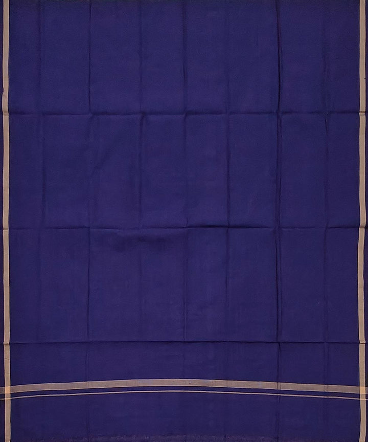Navy blue plain handwoven cotton sambalpuri lungi