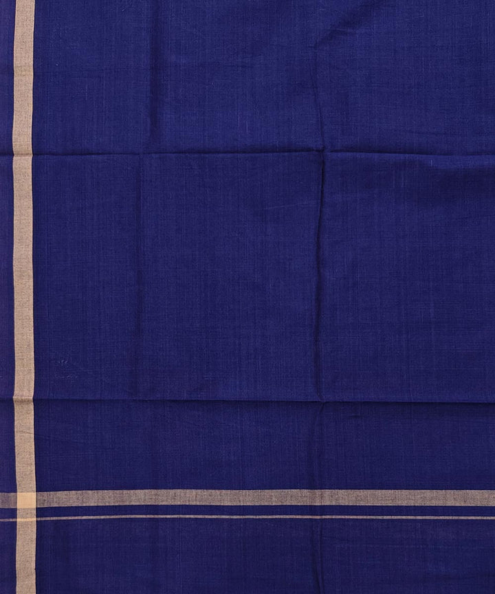 Navy blue plain handwoven cotton sambalpuri lungi
