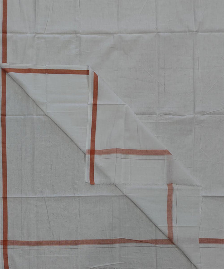 White plain handwoven cotton sambalpuri lungi