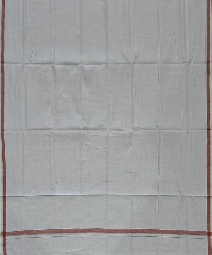 White plain handwoven cotton sambalpuri lungi