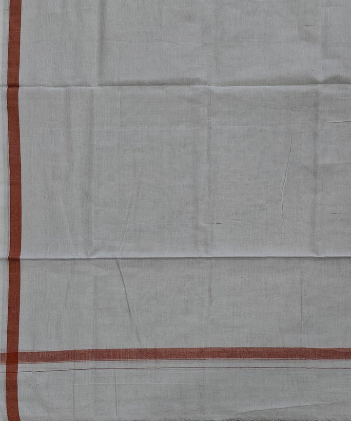 White plain handwoven cotton sambalpuri lungi