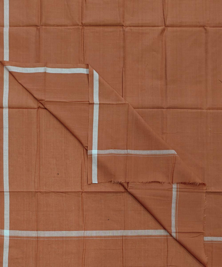 Brown plain handwoven cotton sambalpuri lungi