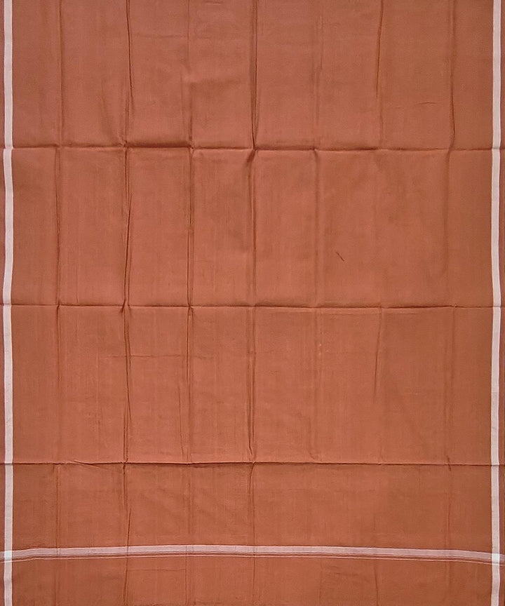 Brown plain handwoven cotton sambalpuri lungi