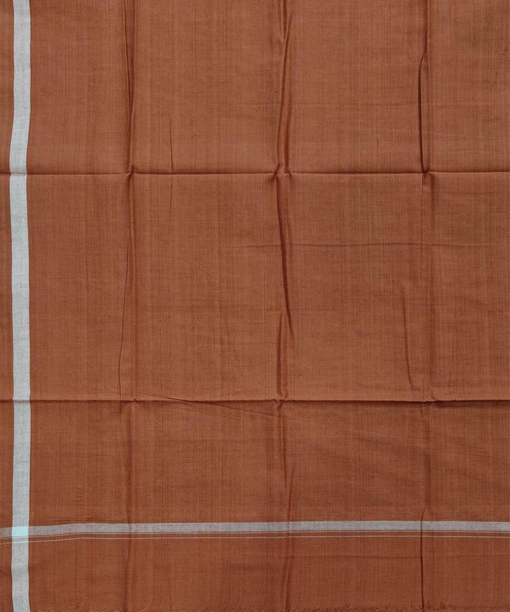 Brown plain handwoven cotton sambalpuri lungi
