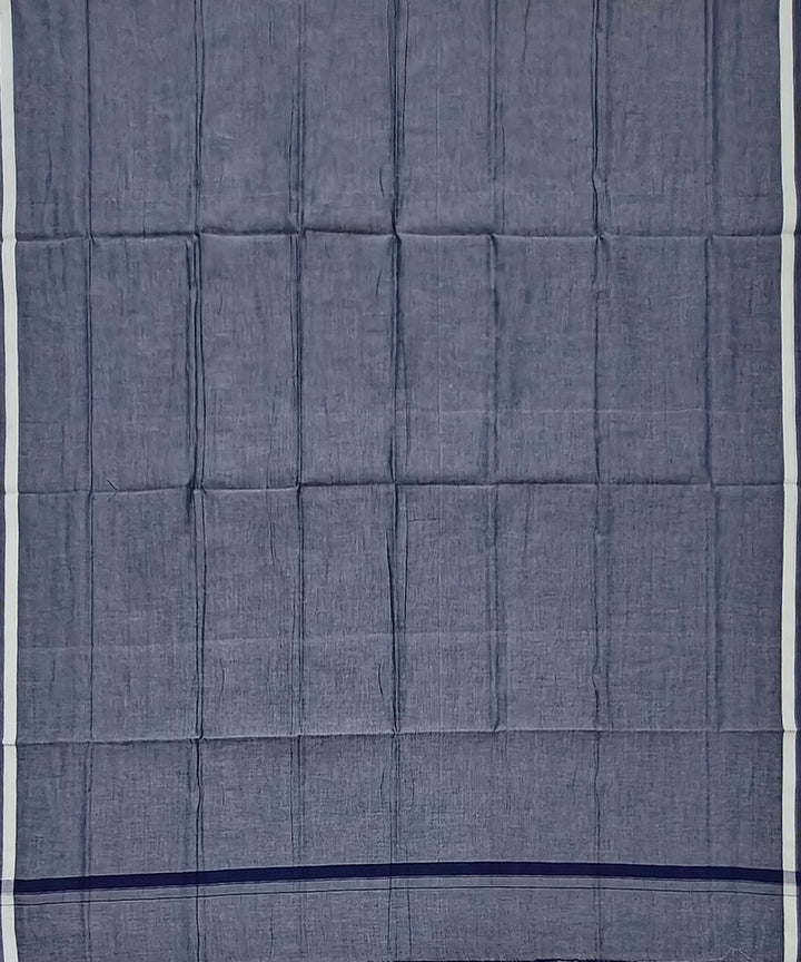 Grey plain handwoven cotton sambalpuri lungi