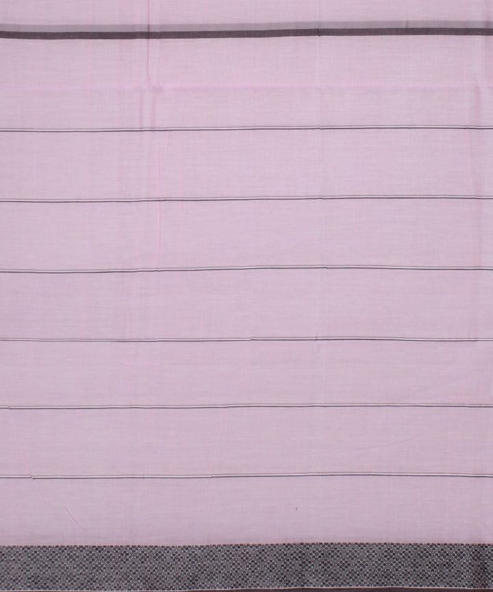 Pink black handwoven cotton jamdani saree