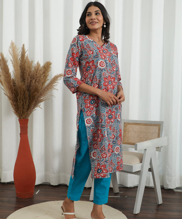 Radiant Vibes Azofree Handblock Printed Pure Cotton Kurti