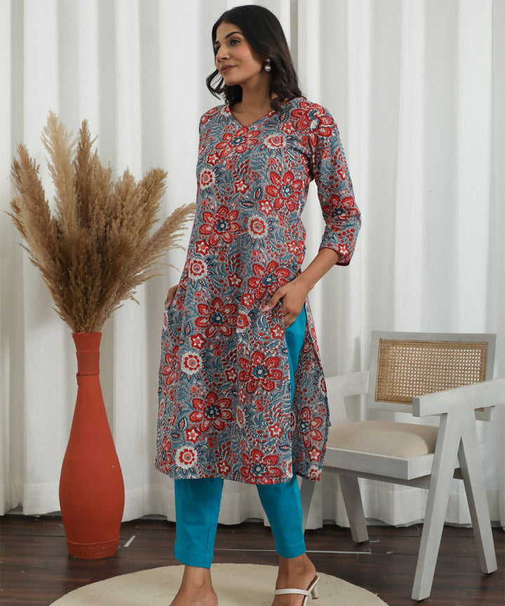 Radiant Vibes Azofree Handblock Printed Pure Cotton Kurti
