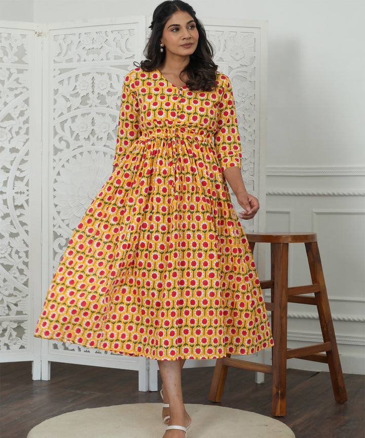 Aurora Azofree Handblock Printed Pure Cotton Dress