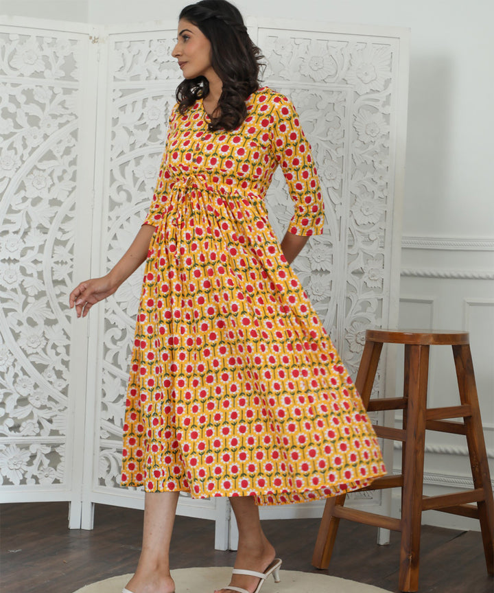 Aurora Azofree Handblock Printed Pure Cotton Dress