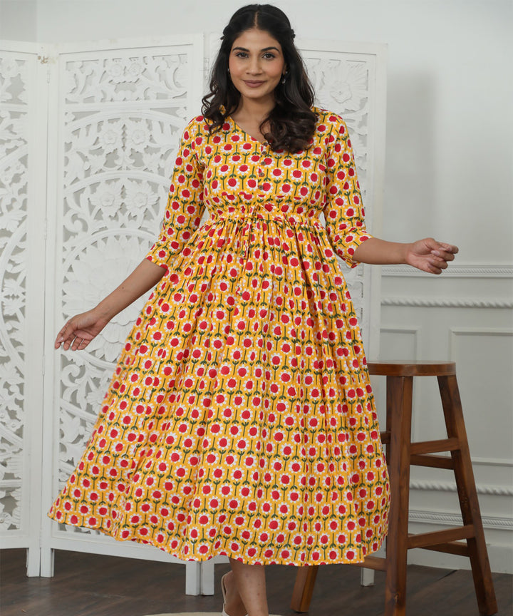 Aurora Azofree Handblock Printed Pure Cotton Dress