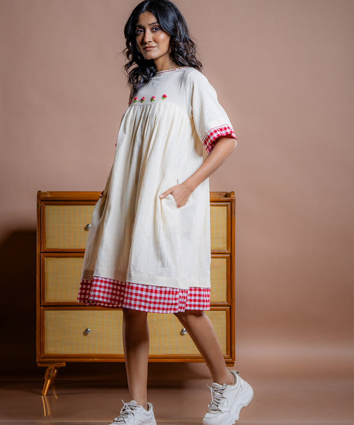 Nyara embroidered kora kala cotton dress