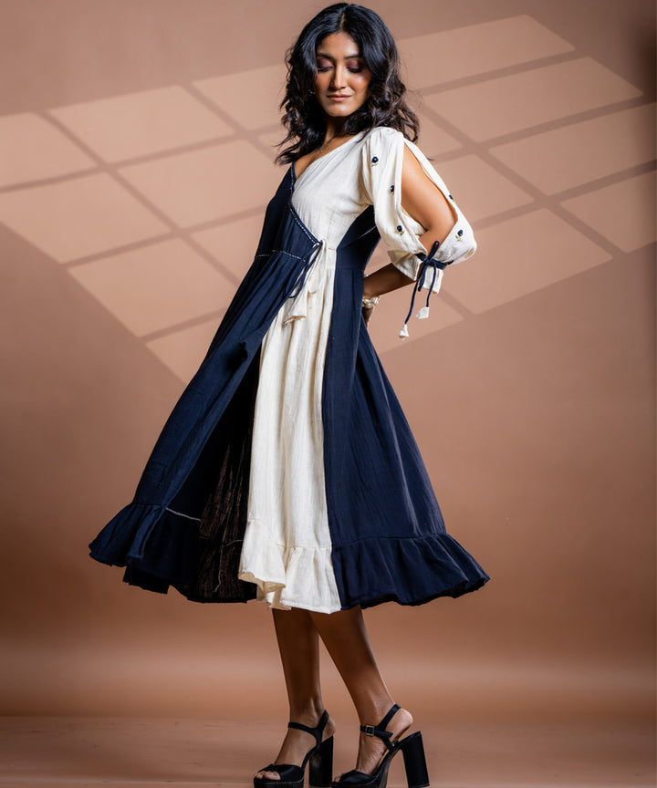 Selene embroidered black kala cotton dress