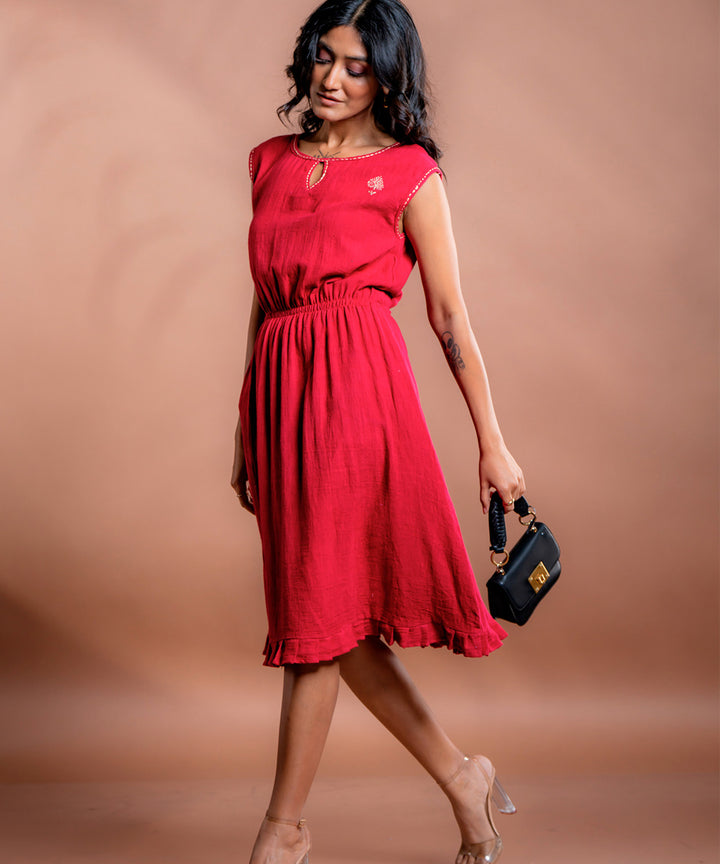 Solfern embroidered kala cotton dress