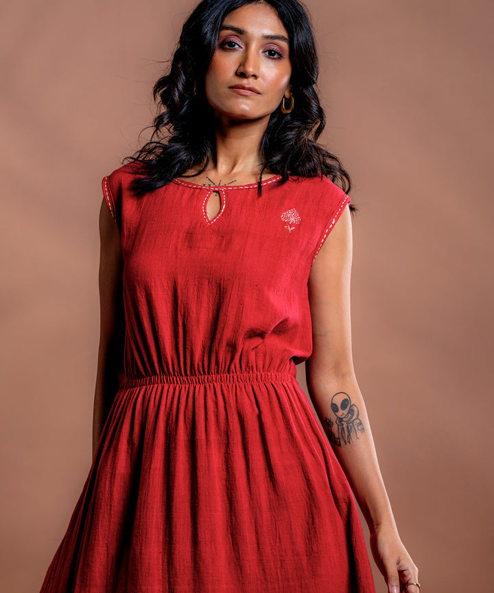 Solfern embroidered kala cotton dress