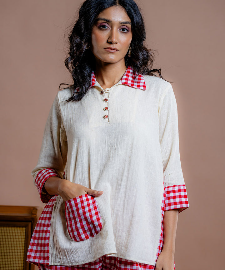 Viyana kora- red kala cotton co-ord set