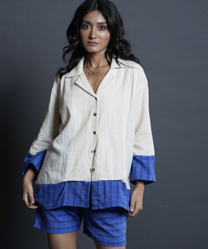 Rivaa indigo handwoven cotton shorts