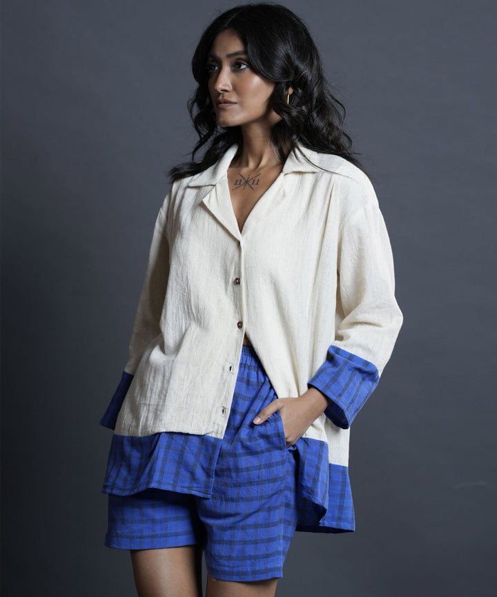 Rivaa indigo handwoven cotton shorts