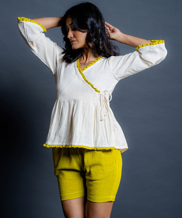 Kiva mustard green handwoven shorts