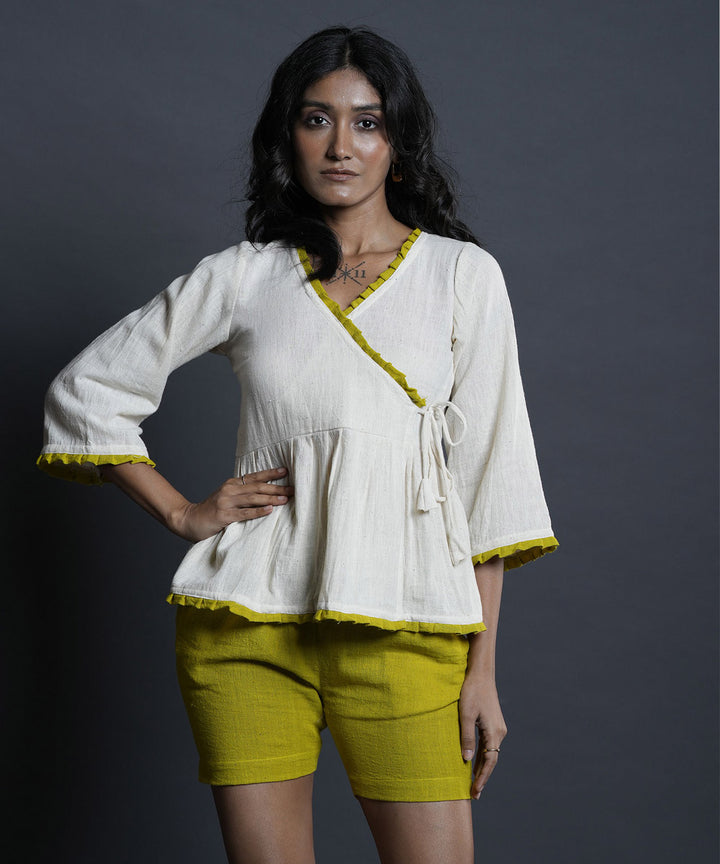 Kiva mustard green handwoven shorts