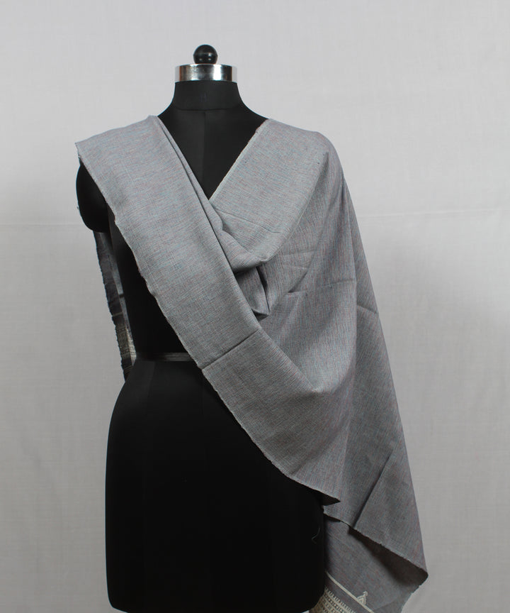 Grey white handloom fine cotton bhujodi stole